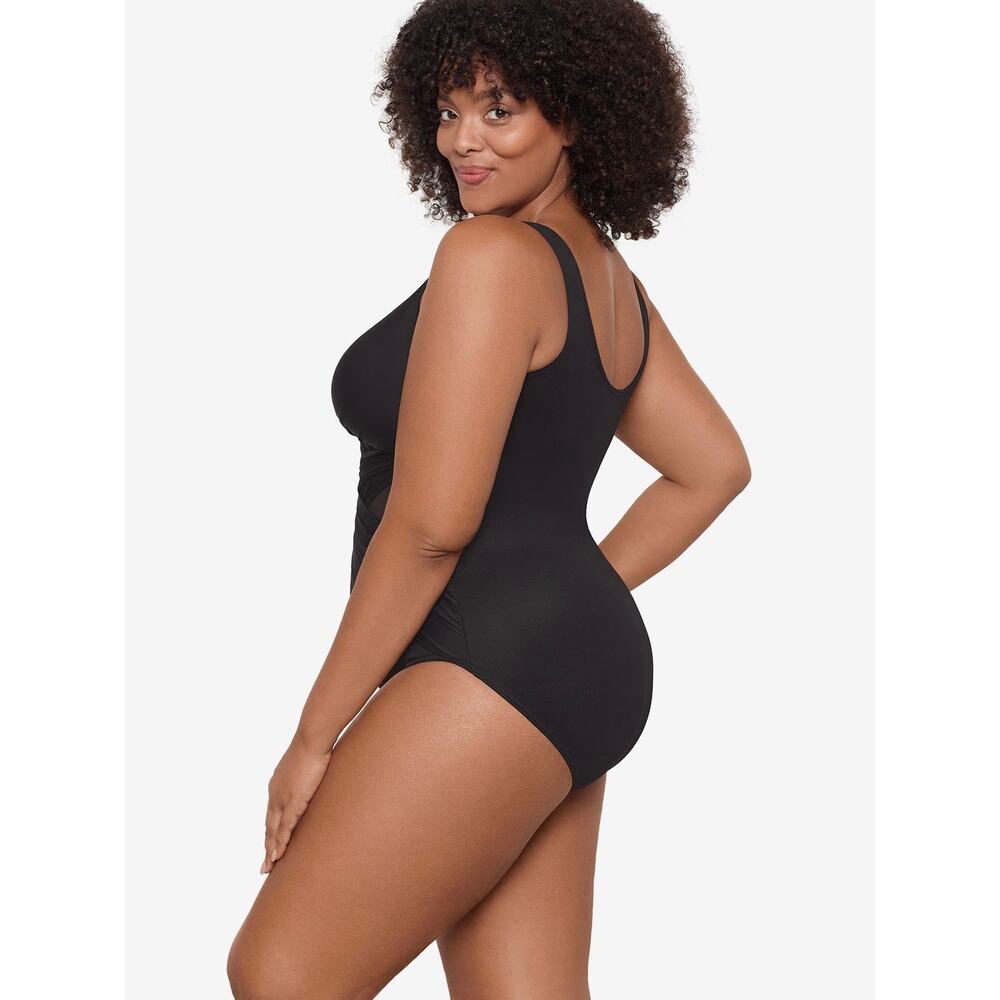 Miraclesuit Black Crossover One Piece Swimsuit Sz.20W NWOT - Picture 3 of 16